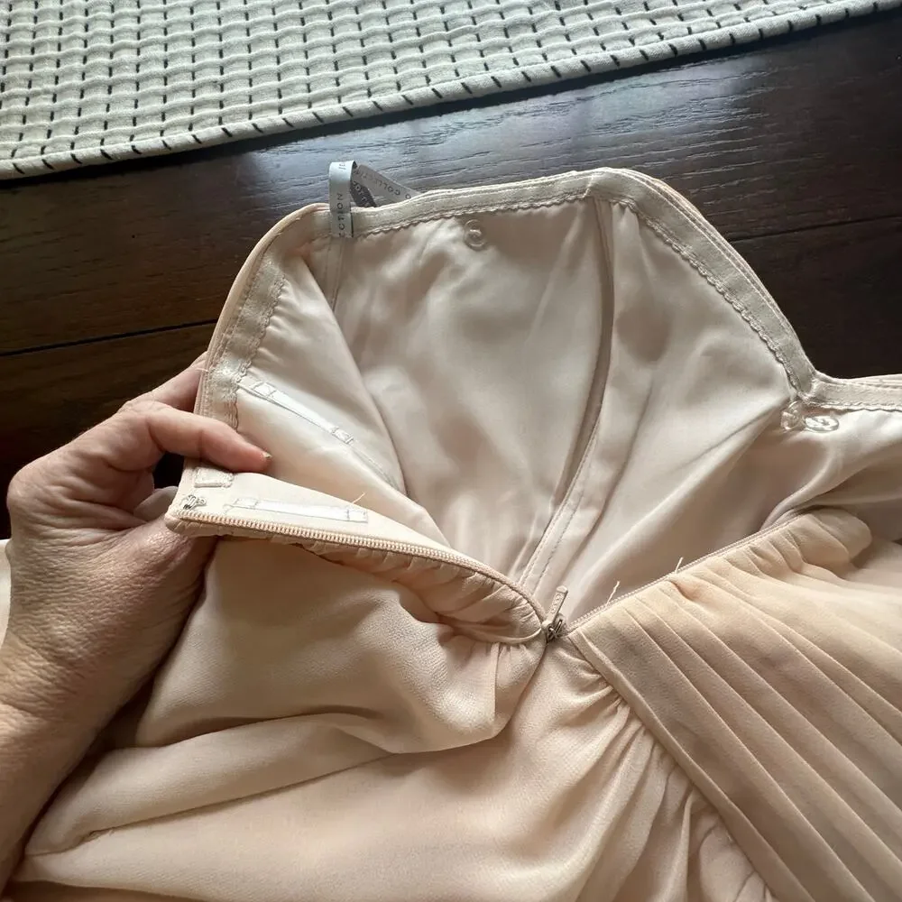 Jenny Yoo Strapless Mini Prom A Line Chaffon Dress Size 4 - Picture 11 of 13